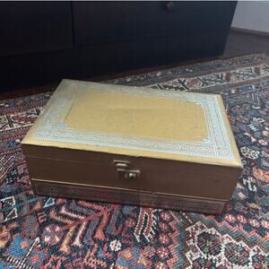 Mele Vintage Jewelry Box - Gold and Silver